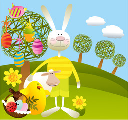 Easter cartoon background