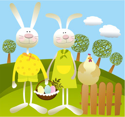 Easter cartoon background