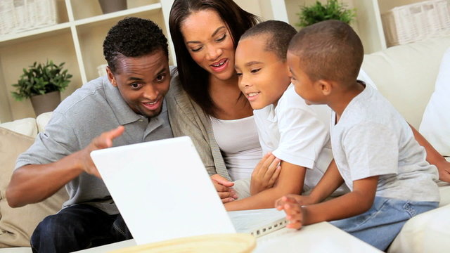 Ethnic Family Talking Via Online Web Chat