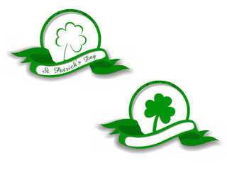 Two frame with shamrock and ribbons.