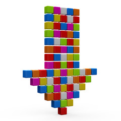 Colorful arrow from cubes