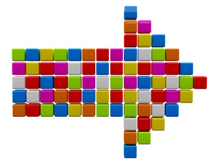 Colorful arrow from cubes