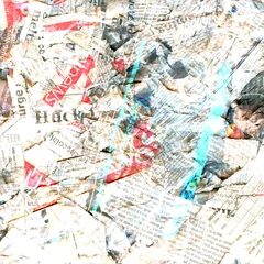 Printed kitchen splashbacks Newspapers Abstract newspaper dirty damaged background