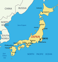 Japan - vector map - 39503814
