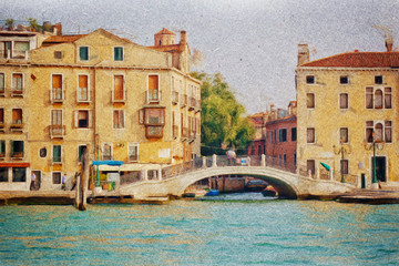 Venice in painting style