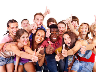 Multi-ethnic group people.