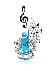 Music concept vector people