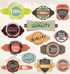 Retro label style collection set vector