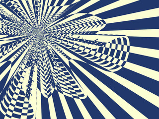 желто-синий фон с бантиком и лучами