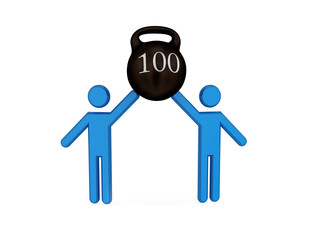 3d small people withbig black wight.