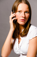 woman is talking phone