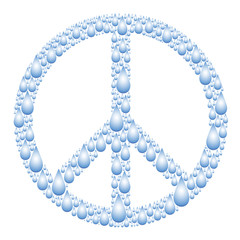 Peace water drops' sign