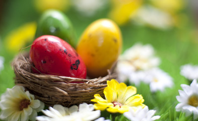 Obraz na płótnie Canvas gniazdo cukierki Wielkanoc