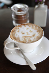 coffee on wood background