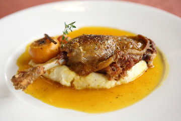 Duck confit , Roasted duck leg