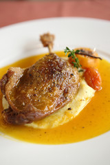 Duck confit , Roasted duck leg