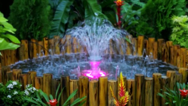 Fountain with Light in mini garden