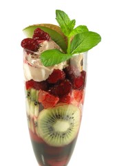 Close-up of sweet dessert with fruits