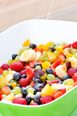 dish with fruit salad