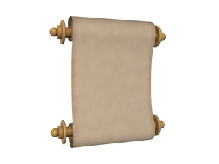 Paper scroll isolated on the white background