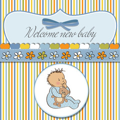 baby announcement card with little boy
