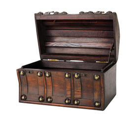 Wooden chest.