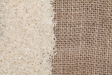 rice on sackcloth
