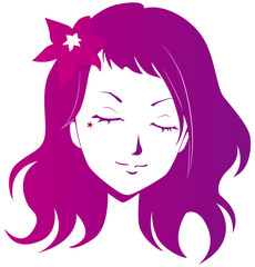 Flower girl vector_05_purple