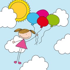 girl with balloons