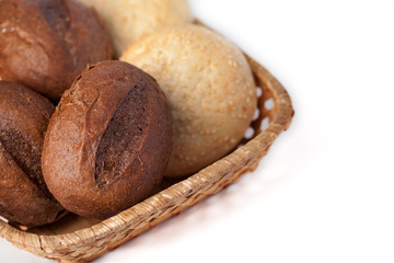 fresh bread on a white background