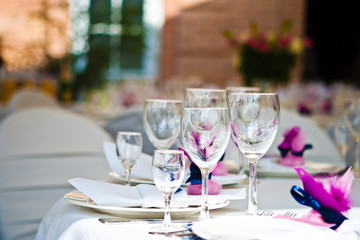 The wedding table decoration