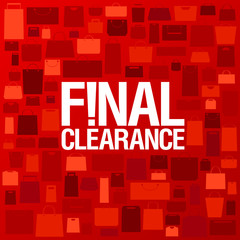 Final clearance background with shopping bags pattern