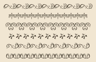 curl elements vintage retro style