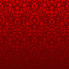 Seamless Damask Pattern 3D Red
