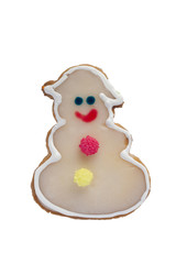 Self-made christmas snowman cookie
