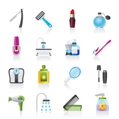 body care and cosmetics icons - vector icon set