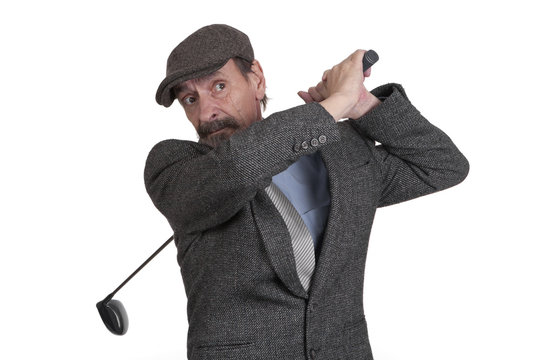 vintage style golf player