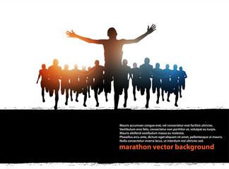 Marathon Runners Vector - 39523030