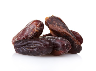 delicious dried dates isolated on white