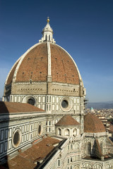 Fototapeta na wymiar View of Basilica di Santa Maria del Fiore Dome ,Florence, Italy