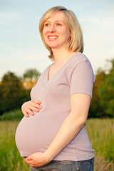 Pregnant woman in the park