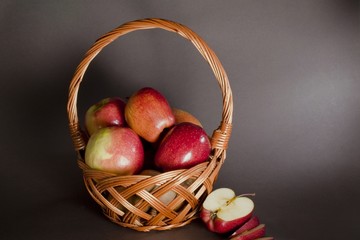 The apples in the basket