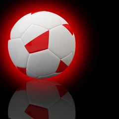 Fototapeta premium Poland flag on 3d Football