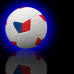 Fototapeta premium Czech Republic flag on 3d Football