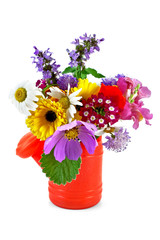 Bouquet of flowers in the nursery watering
