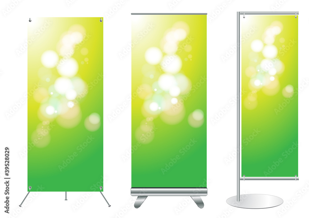 Poster banner stand display with identity background