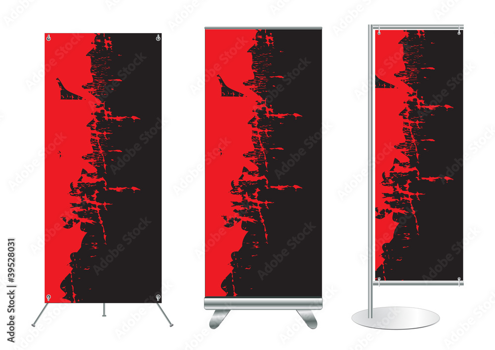 Poster banner stand display with identity background