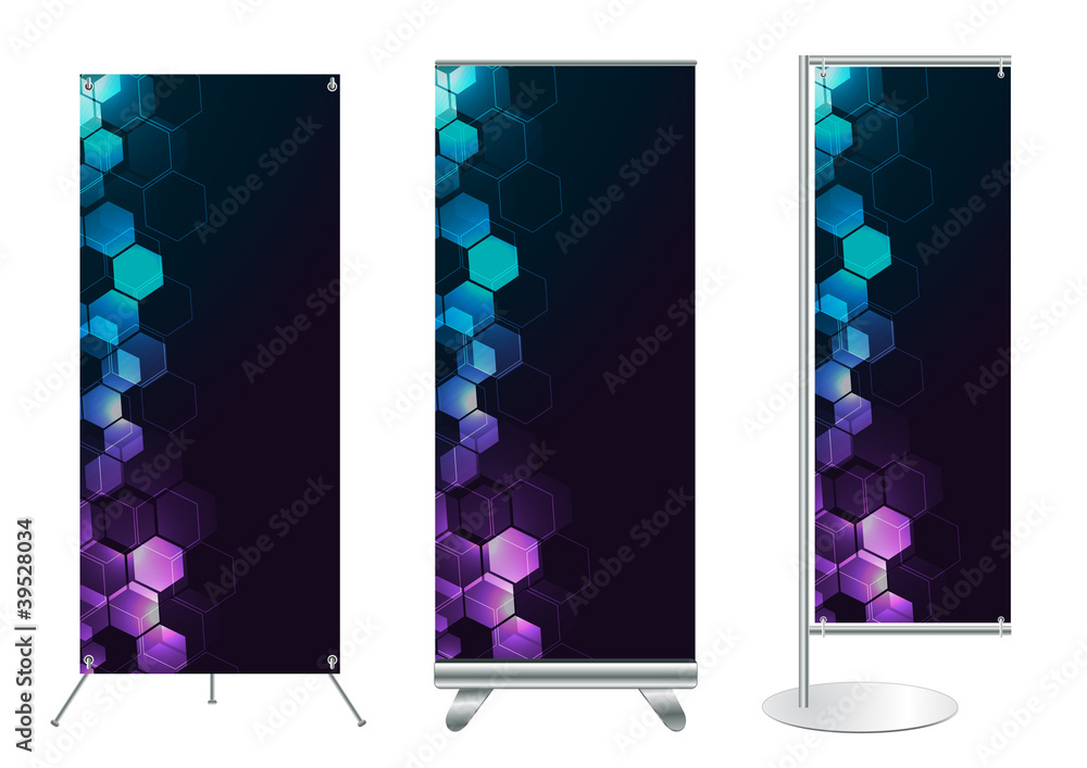 Poster banner stand display with identity background