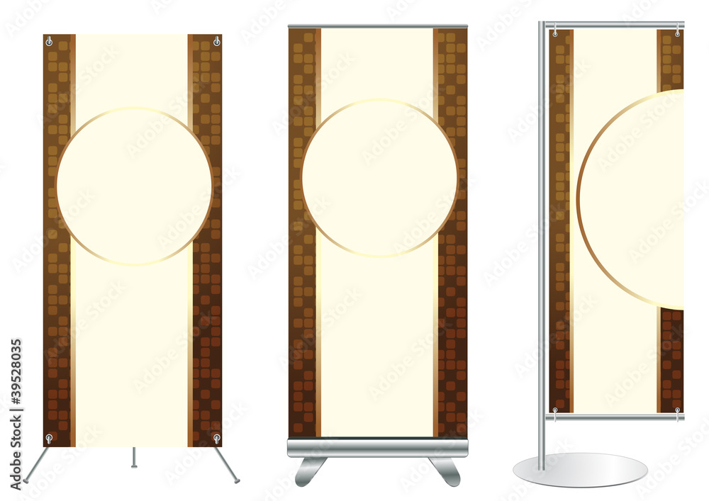 Poster banner stand display with identity background