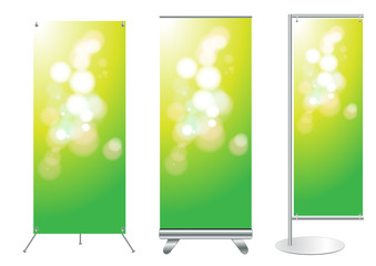 banner stand display with identity background